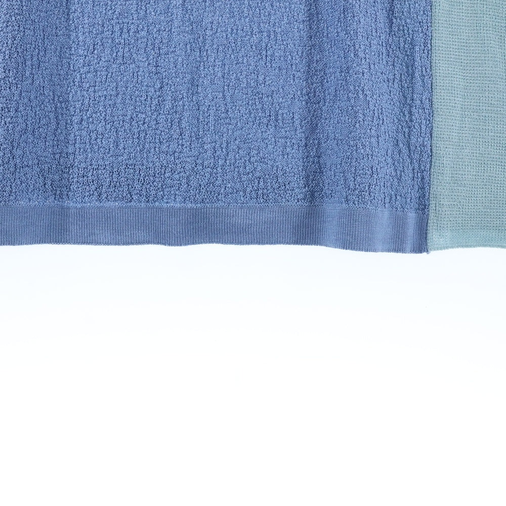 Nobuyuki Matsui(ノブユキマツイ) SILK POLO シルク 切り替え半袖ポロシャツ ブルー