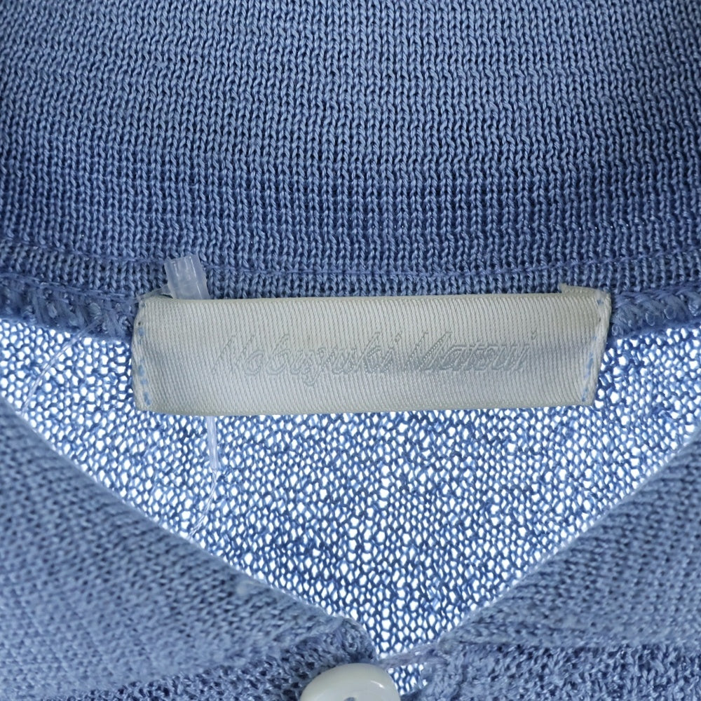 Nobuyuki Matsui(ノブユキマツイ) SILK POLO シルク 切り替え半袖ポロシャツ ブルー