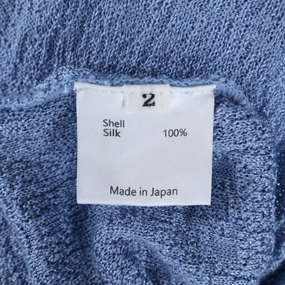 Nobuyuki Matsui(ノブユキマツイ) SILK POLO シルク 切り替え半袖ポロシャツ ブルー