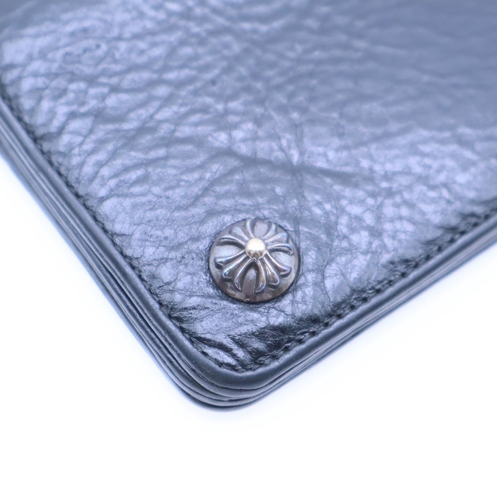 CHROME HEARTS(クロムハーツ) 2ZIP 2ジップ クロスボールボタンレザーウォレット 財布 ブラック BCA363