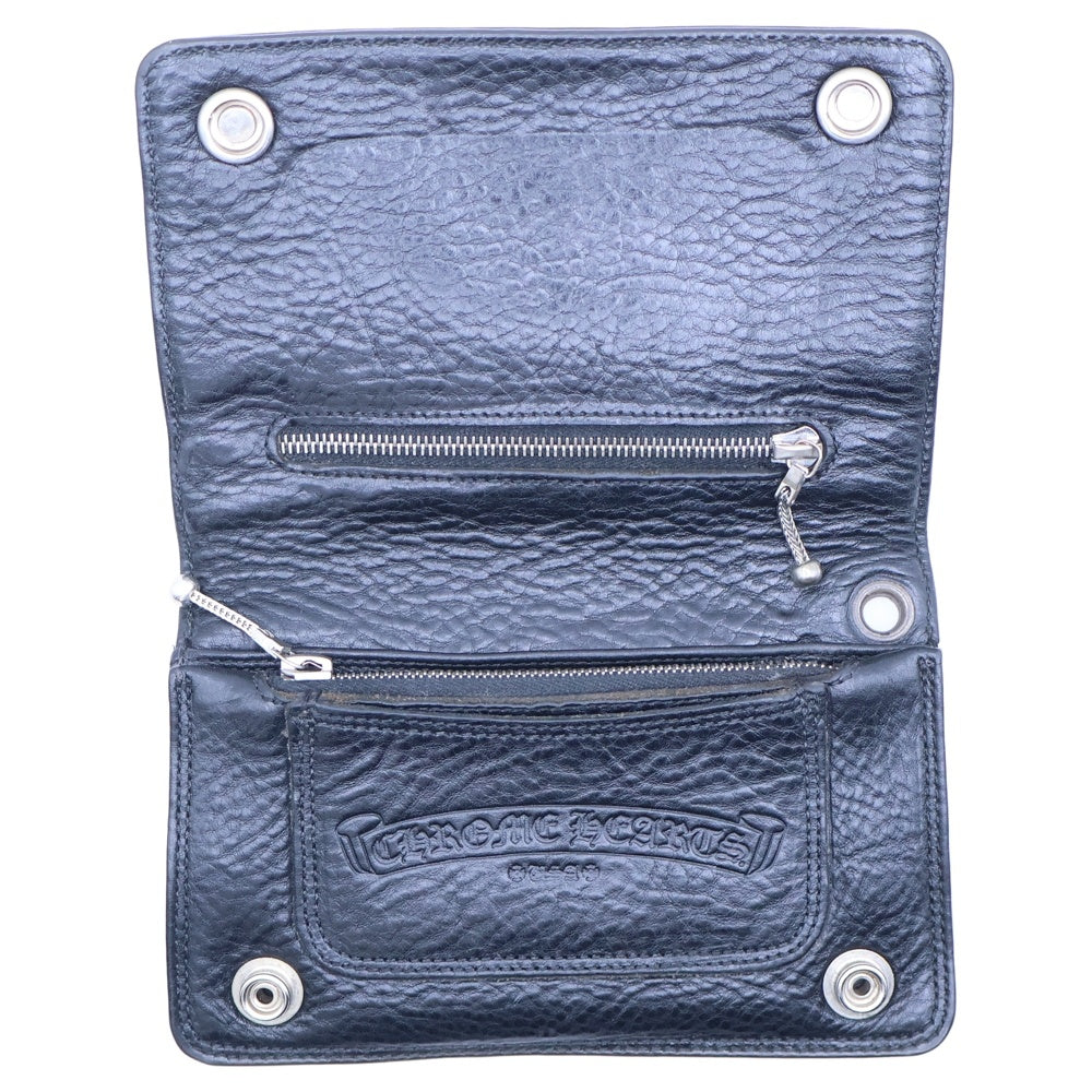 CHROME HEARTS(クロムハーツ) 2ZIP 2ジップ クロスボールボタンレザーウォレット 財布 ブラック BCA363