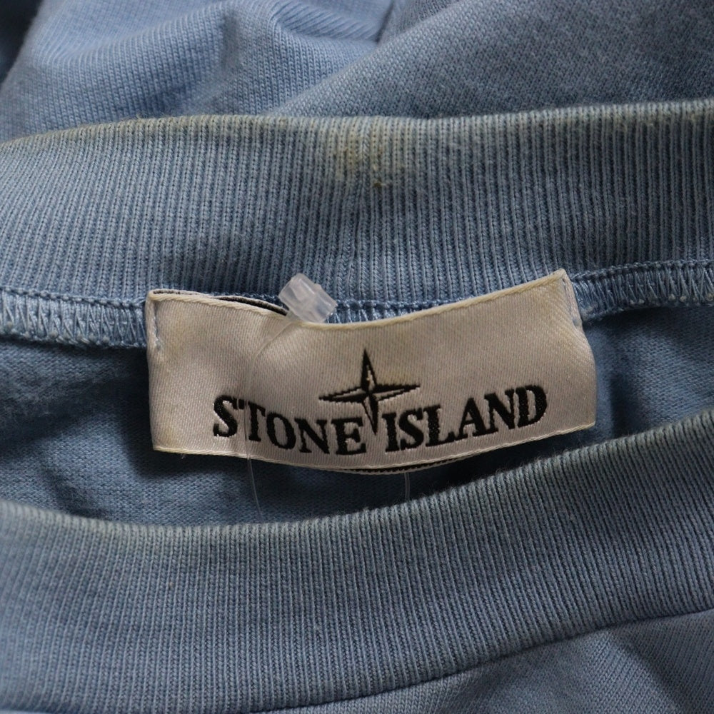 STONE ISLAND(ストーンアイランド) コンパスパッチ クルーネック ロングスリーブカットソー 長袖Tシャツ ブルー 771563750
