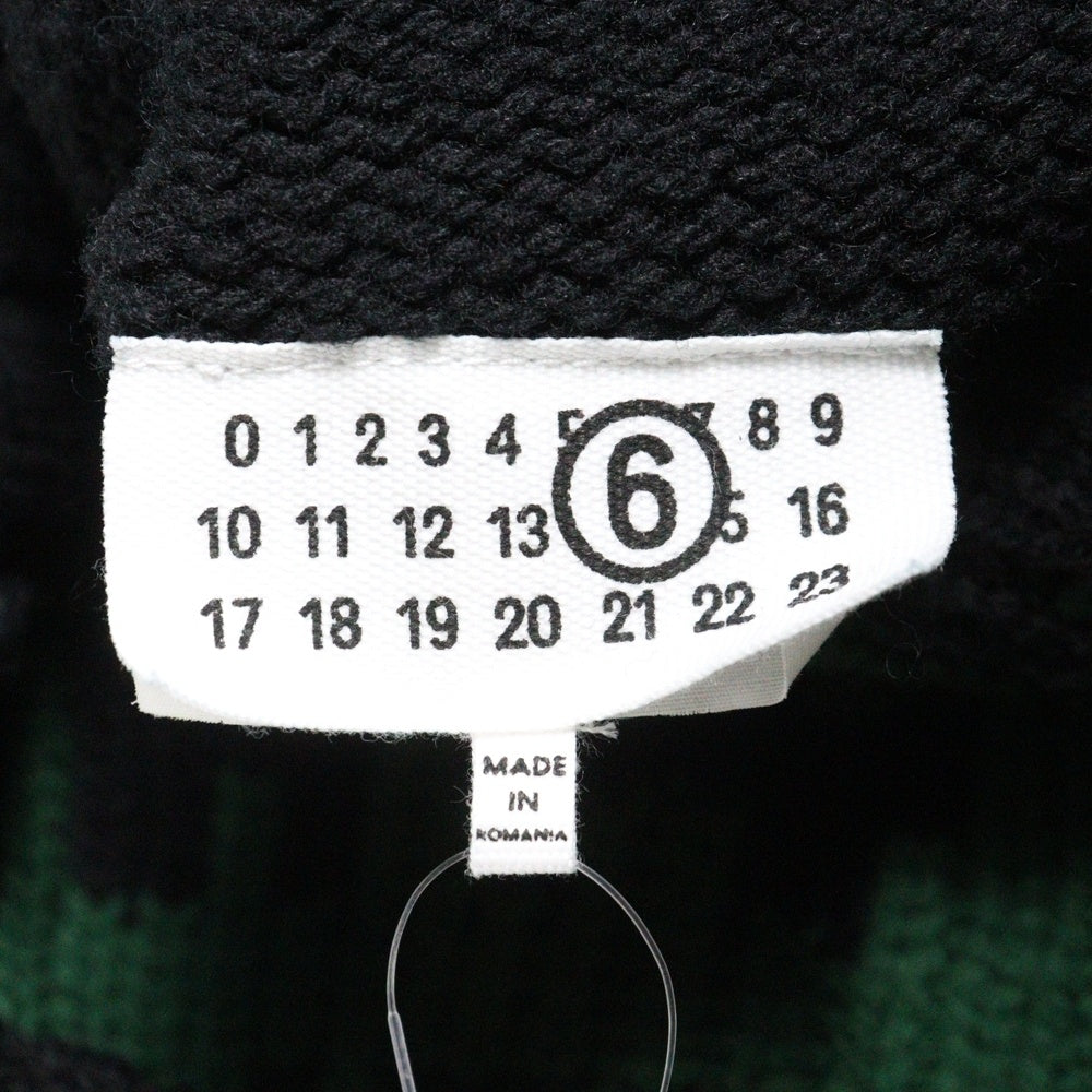 MM6 Maison Margiela(エムエムシックスメゾンマルジェラ) MM LOST MY PET CARDIGAN ウールジャガード ニットカーディガン ブラック/グリーン S62HP0023