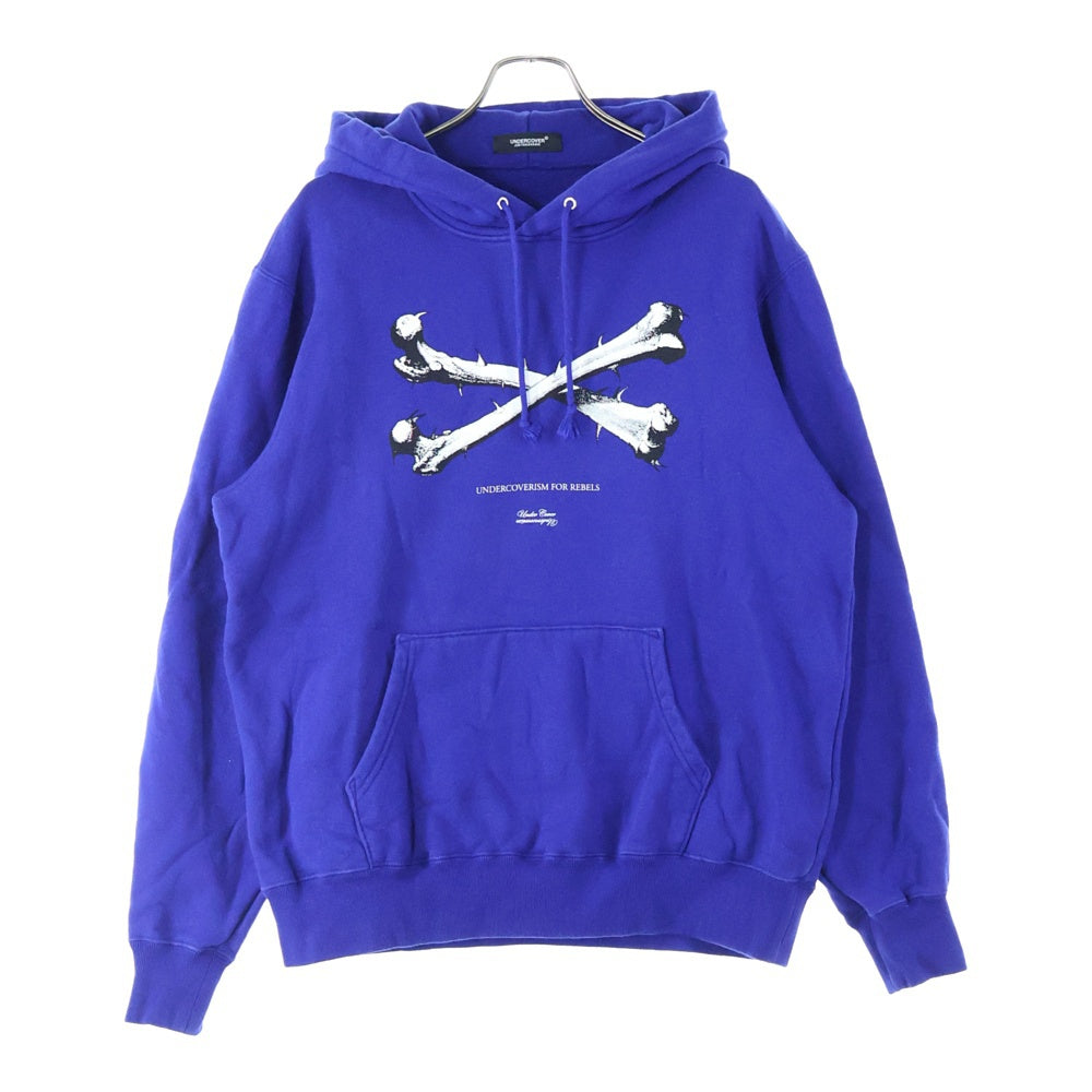UNDERCOVER(アンダーカバー) 21AW HOODIE Cross thorn born クロス ソーン ボーン スウェット プルオーバーパーカー ブルー UC2A4894-4