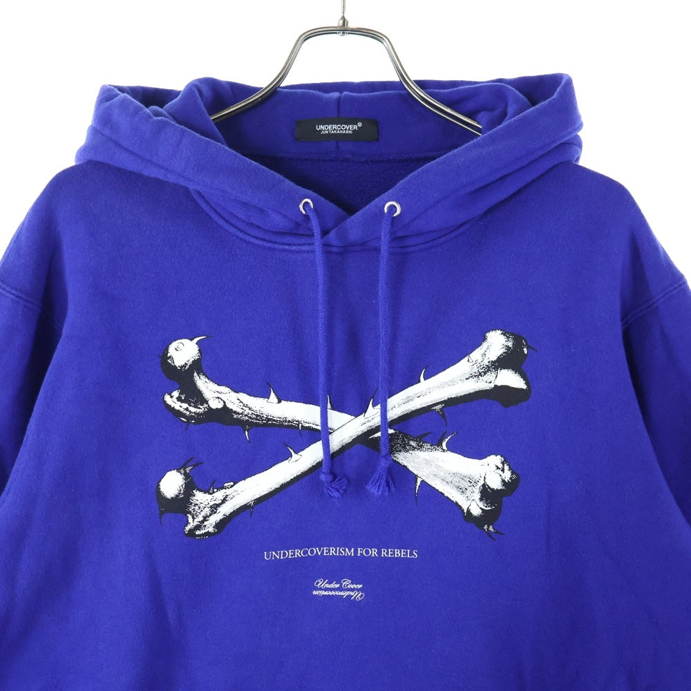 UNDERCOVER(アンダーカバー) 21AW HOODIE Cross thorn born クロス ソーン ボーン スウェット プルオーバーパーカー ブルー UC2A4894-4
