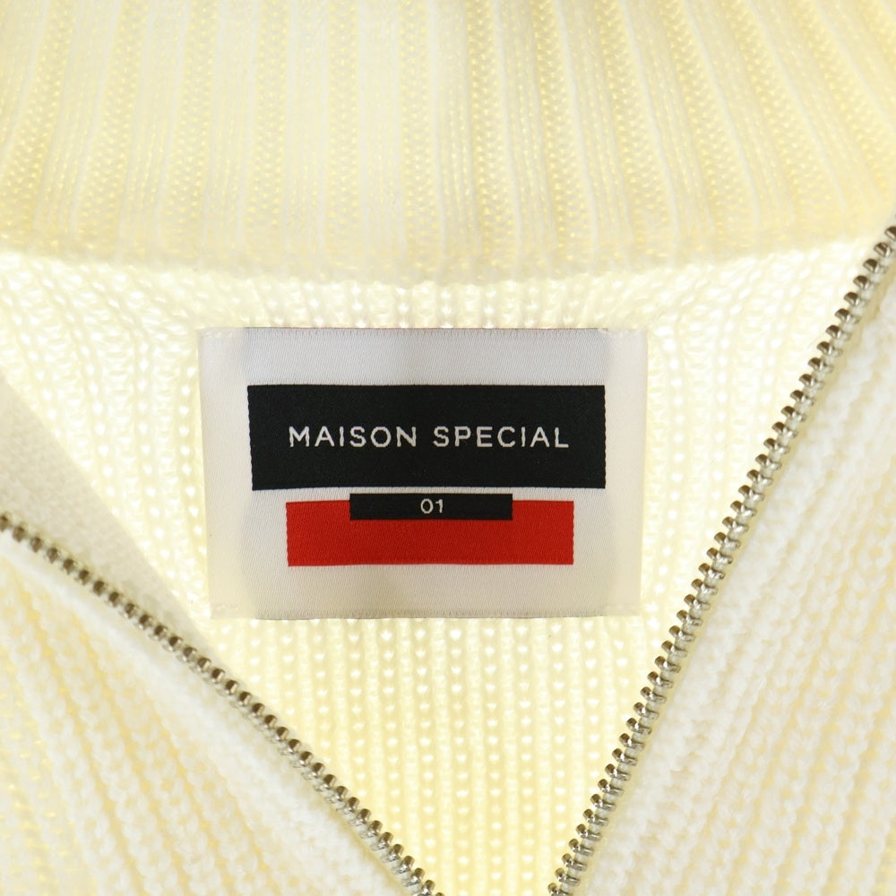 MAISON SPECIAL(メゾンスペシャル ) タートルネック ダブルジップアップニット セーター ホワイト 11222361312