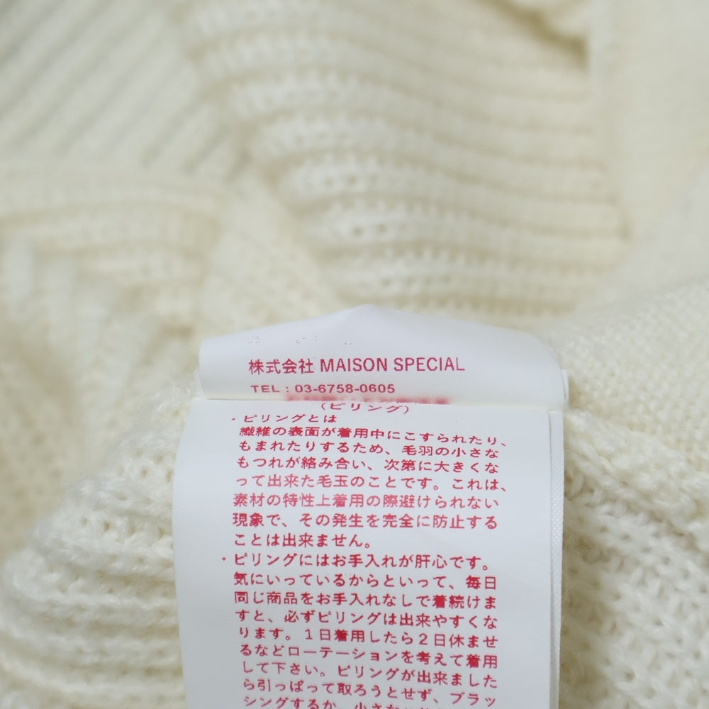 MAISON SPECIAL(メゾンスペシャル ) タートルネック ダブルジップアップニット セーター ホワイト 11222361312