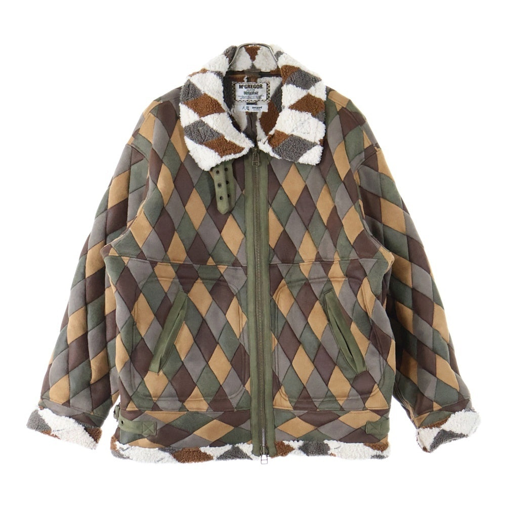 McGREGOR(マクレガー) 23AW ×久遠 ×hxcyyd フェイクレザー パッチワーク ジップアップ ジャケット マルチ 1051398700006