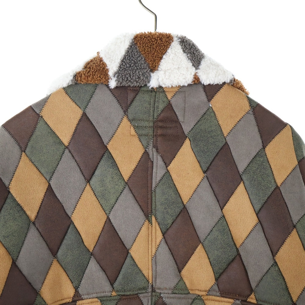 McGREGOR(マクレガー) 23AW ×久遠 ×hxcyyd フェイクレザー パッチワーク ジップアップ ジャケット マルチ 1051398700006