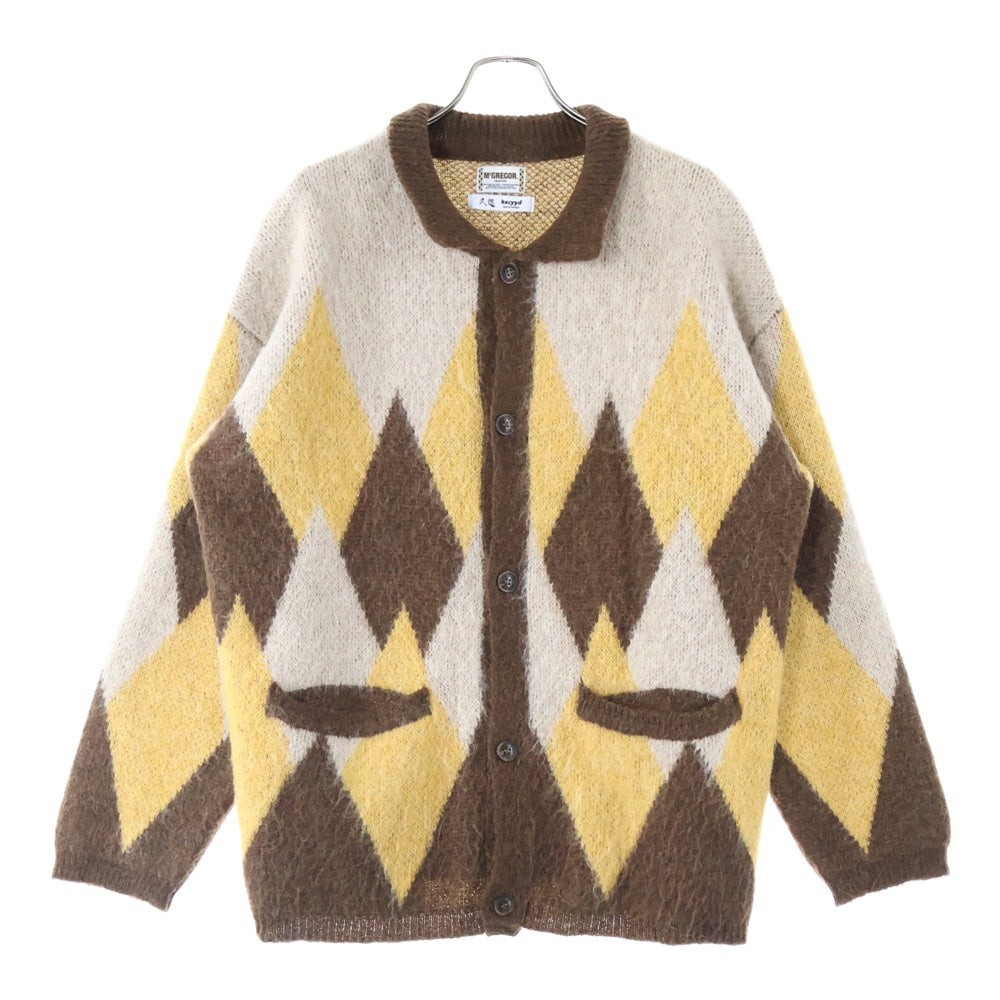 McGREGOR(マクレガー) 23AW ×久遠 ×hxcyyd 5B 襟付き アーガイル柄 ニット カーディガン マルチ