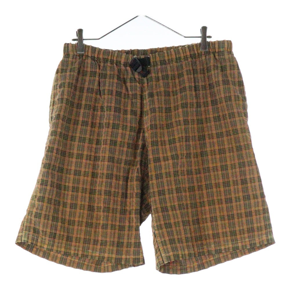 GRAMICCI(グラミチ) 90S VINTAGE ヴィンテージ USA製 チェック柄 クライミングショーツ ハーフパンツ オレンジ