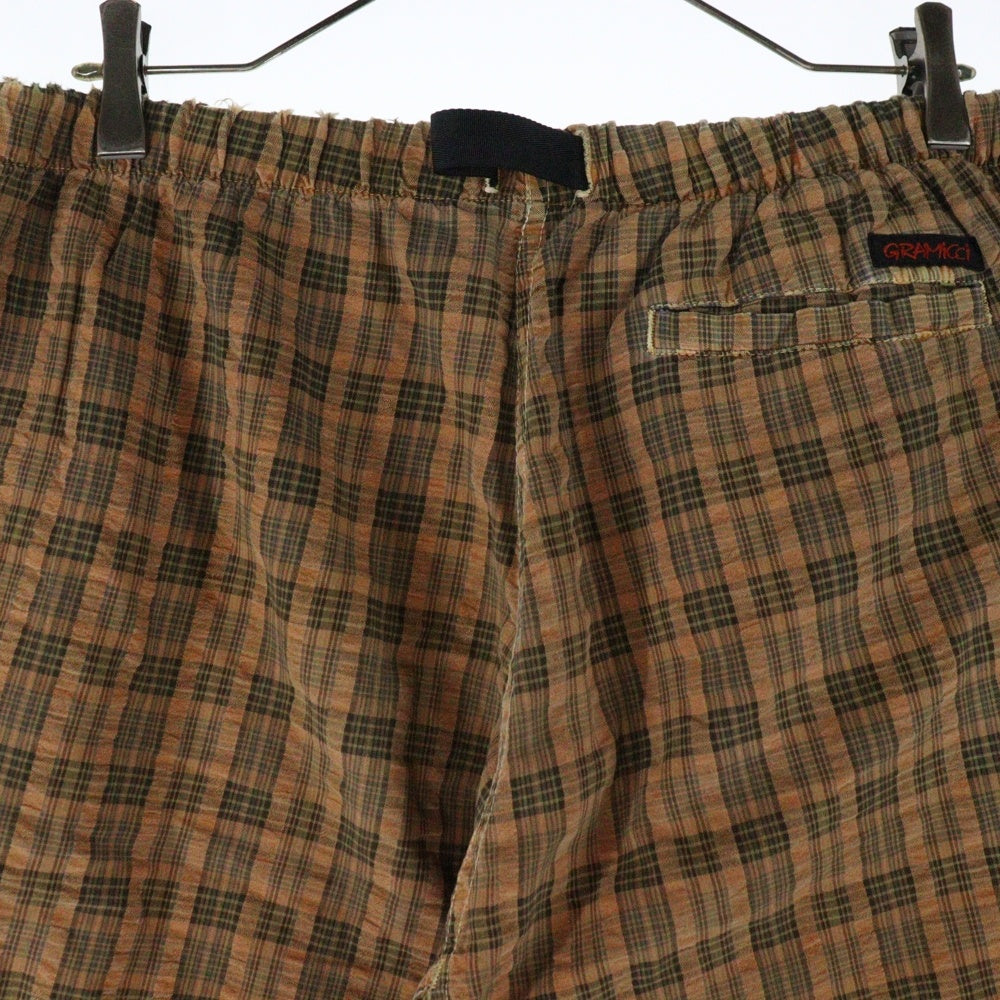 GRAMICCI(グラミチ) 90S VINTAGE ヴィンテージ USA製 チェック柄 クライミングショーツ ハーフパンツ オレンジ
