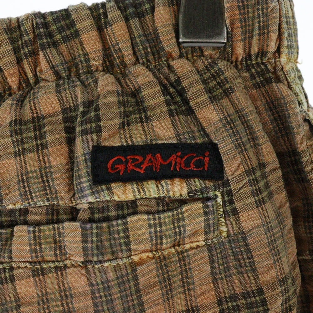 GRAMICCI(グラミチ) 90S VINTAGE ヴィンテージ USA製 チェック柄 クライミングショーツ ハーフパンツ オレンジ