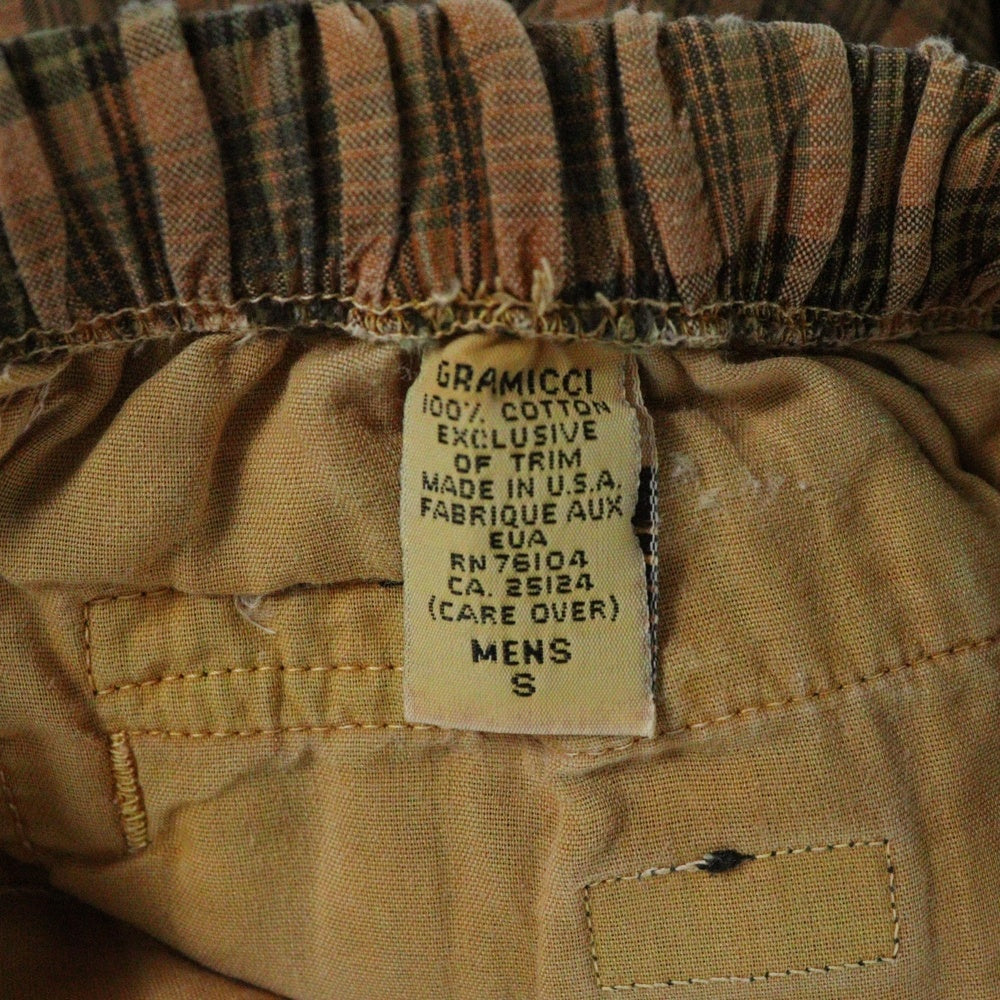 GRAMICCI(グラミチ) 90S VINTAGE ヴィンテージ USA製 チェック柄 クライミングショーツ ハーフパンツ オレンジ