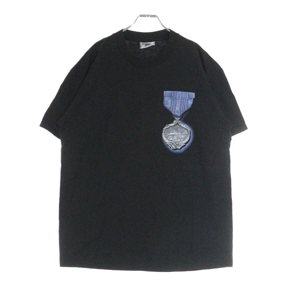 LEE(リー) USA製 両面プリント コットン クルーネック 半袖Tシャツ カットソー ブラック