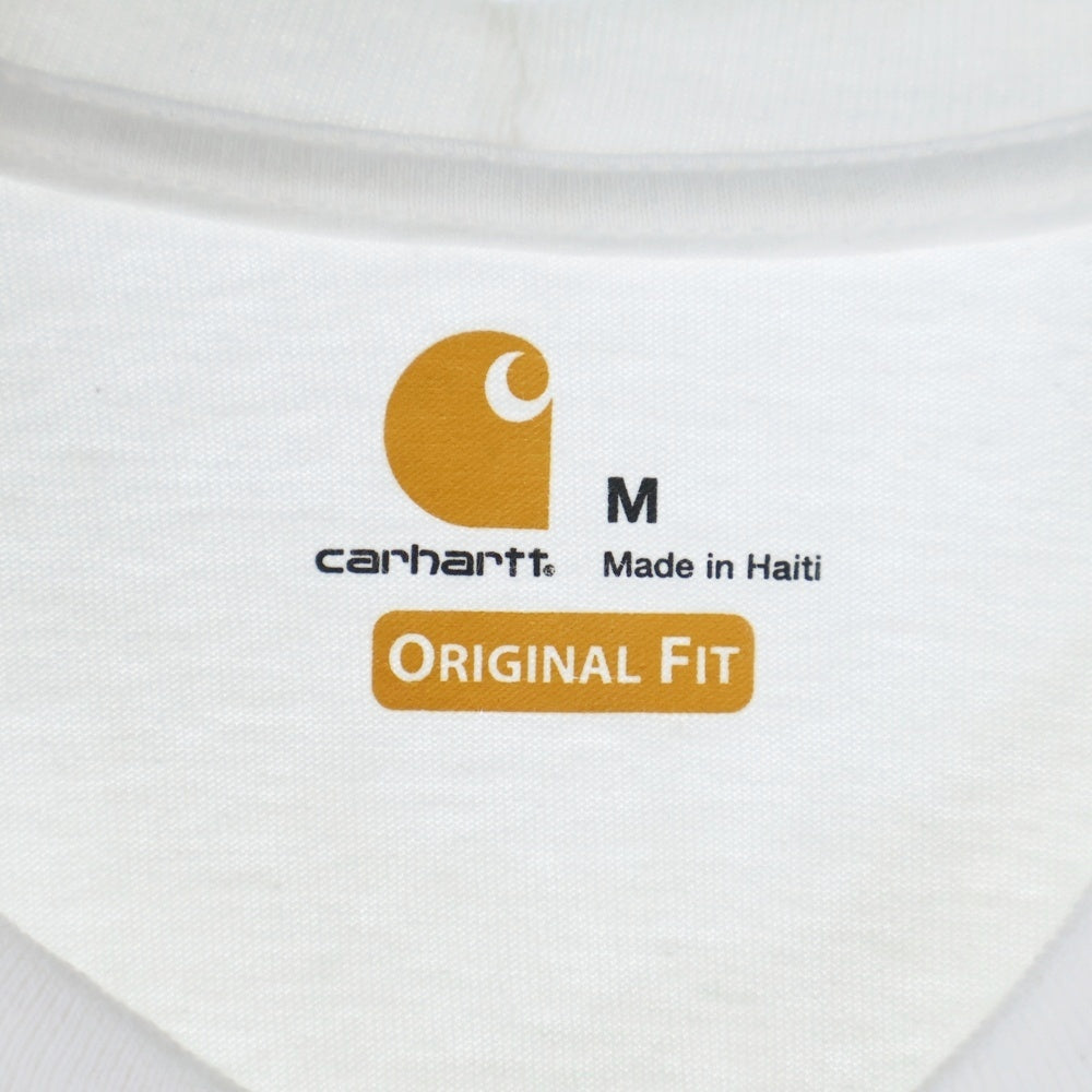 CARHARTT(カーハート) ORIGINAL FIT オリジナルフィット ロゴパッチ クルーネック 長袖Tシャツ カットソー ホワイト K126