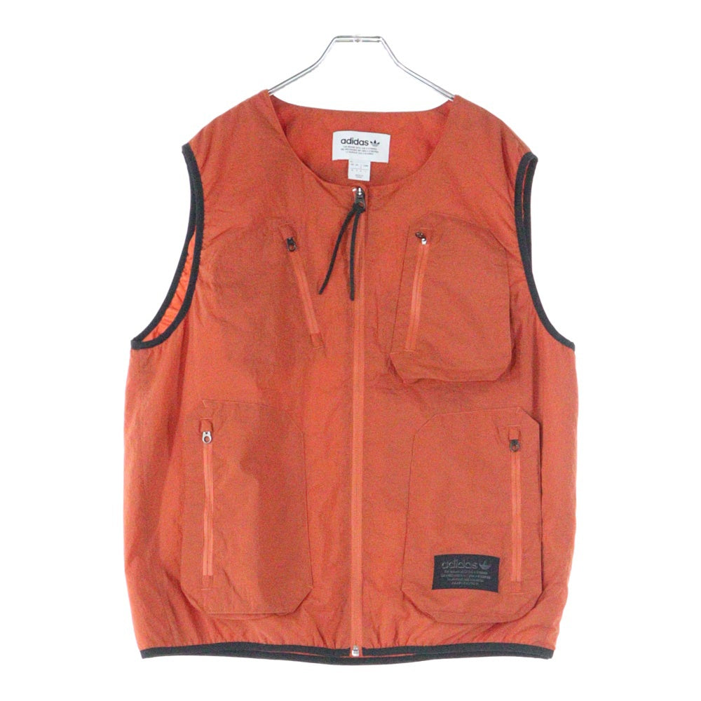 adidas(アディダス) ロゴパッチ付き ジップアップナイロンベスト