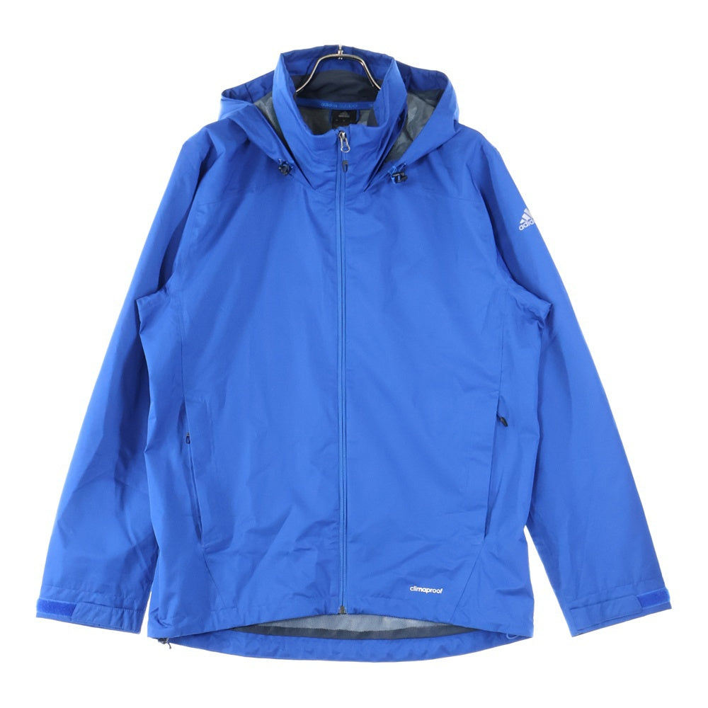 adidas(アディダス) ロゴプリント ジップアップ フーデッドマウンテンパーカー ブルー AO2073