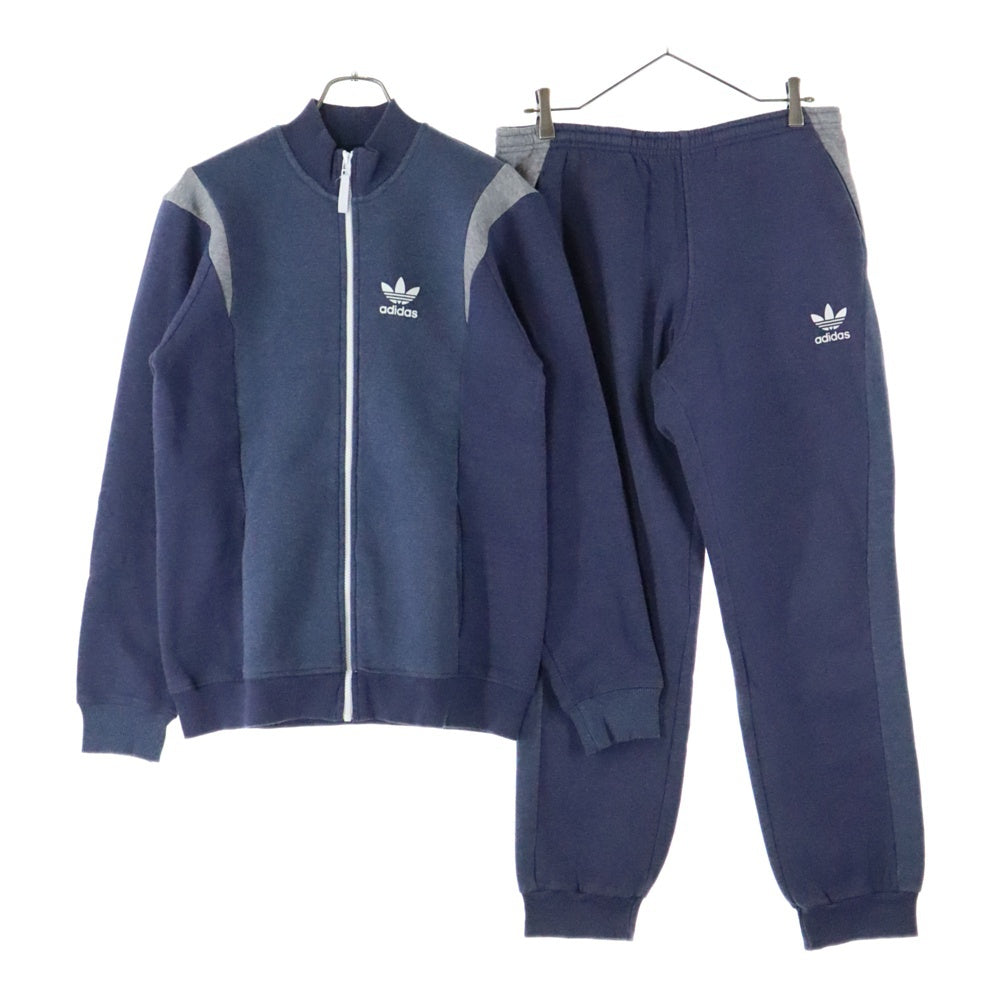 adidas(アディダス) ロゴ刺繍 サイドライン ジャージ セットアップ ネイビー