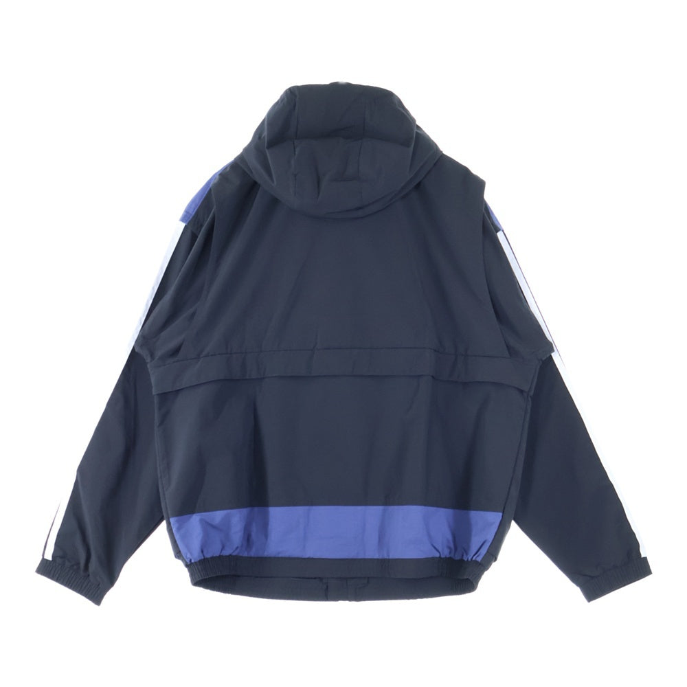 adidas(アディダス) ロゴパッチ付き サイドライン ジップアップ フーデッドマウンテンパーカー ブラック FM1371