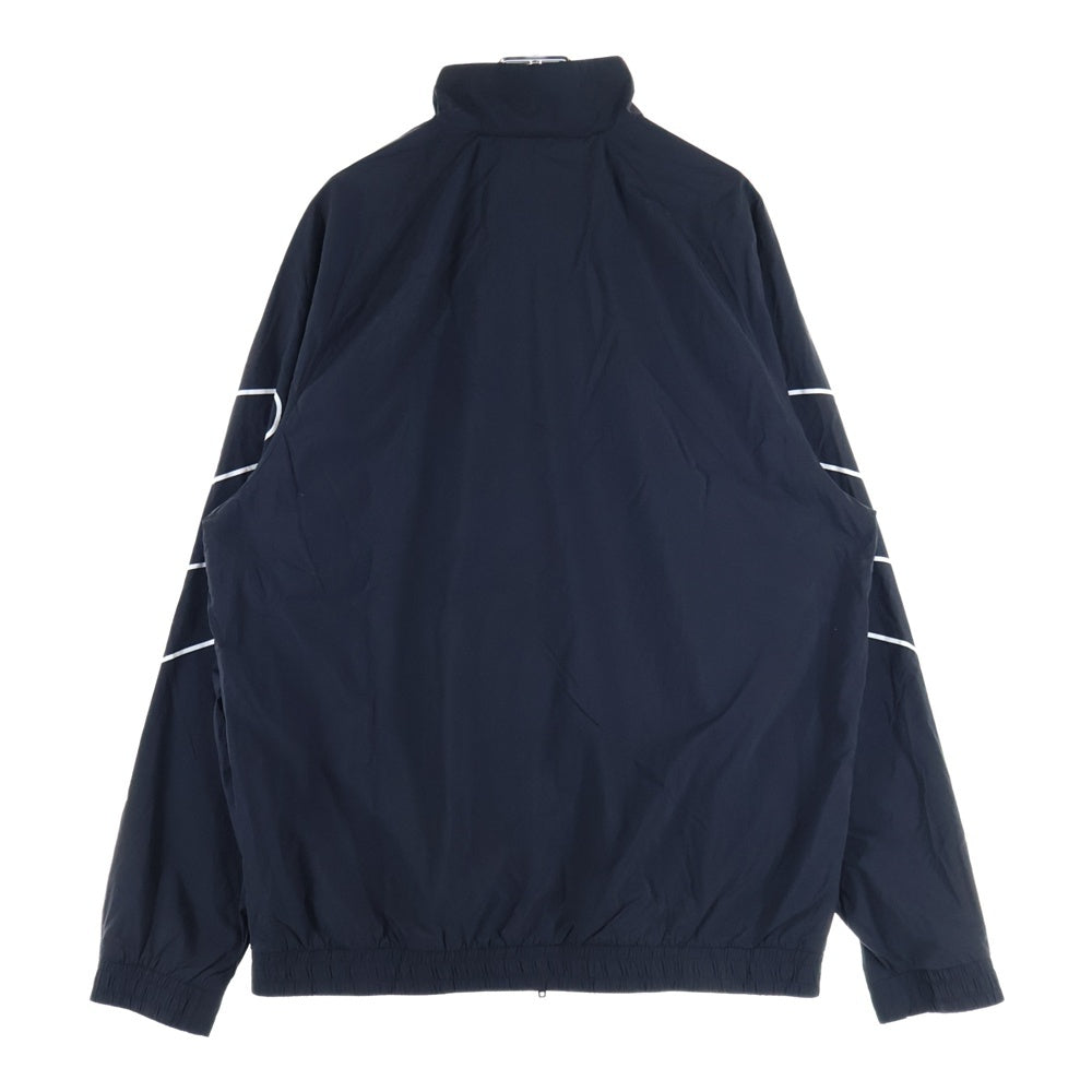 adidas(アディダス) ロゴ刺繍 サイドライン ジップアップナイロンジャケット ブラック DU8130