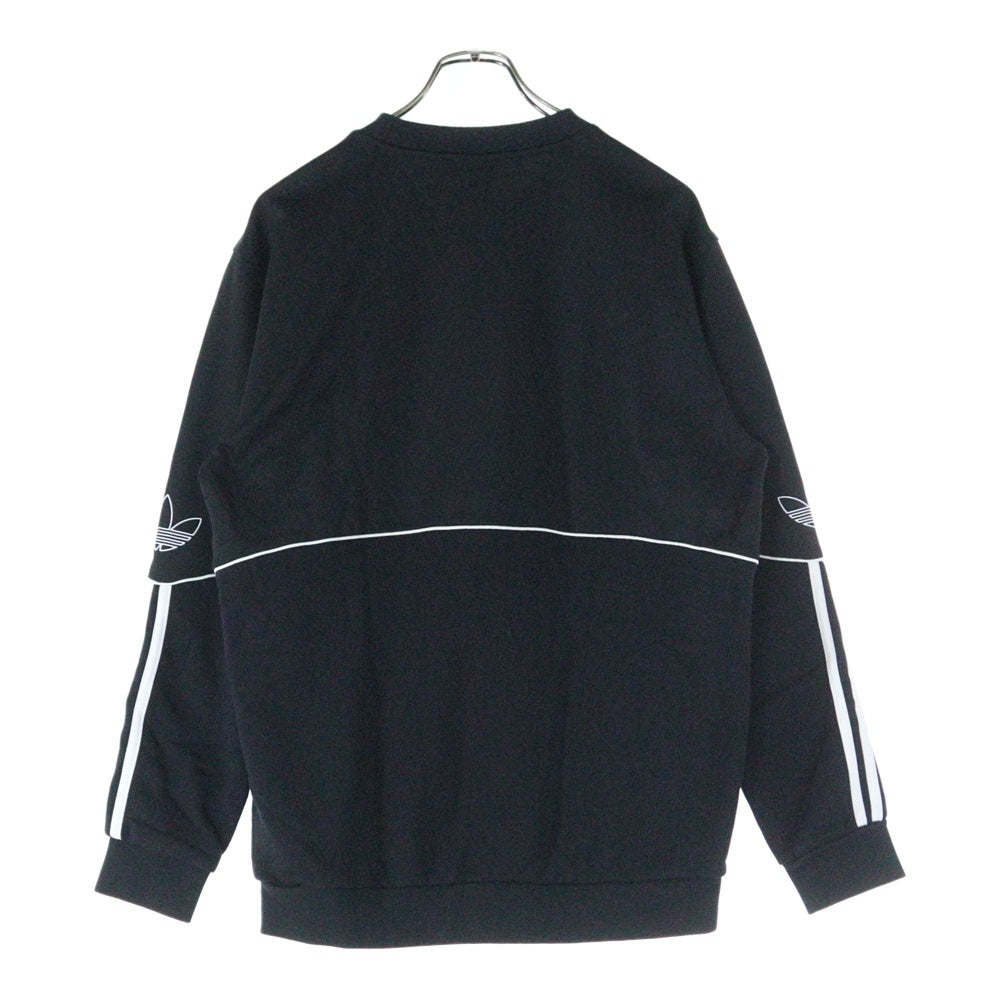 adidas(アディダス) ロゴワッペン付き サイドライン プルオーバースウェットトレーナー ブラック FM3856