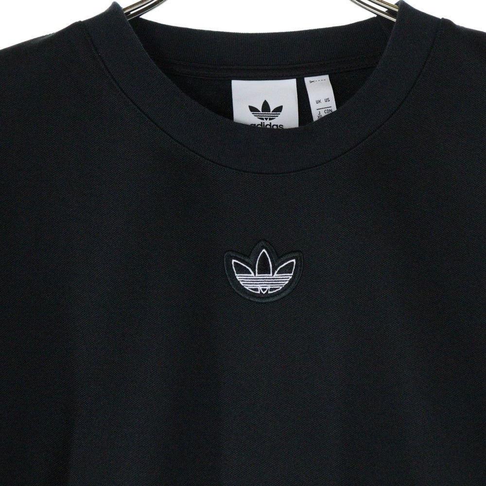 adidas(アディダス) ロゴワッペン付き サイドライン プルオーバースウェットトレーナー ブラック FM3856