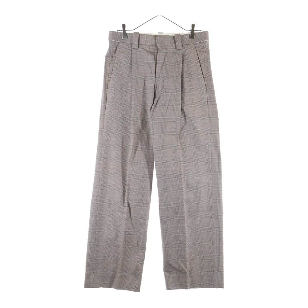YOAK(ヨーク) 20SS 1TUCK EASY TAPERED PANTS ワンタック イージー チェックテックパンツ ブラウン YK20SS0123P