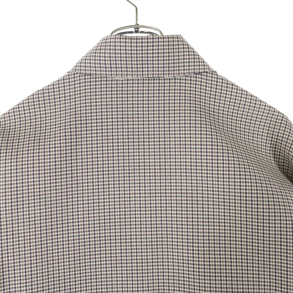 YOAK(ヨーク) 19AW CUT-OFF JACKET カットオフ フルジップ チェックジャケット ブラウン YK19AW0054B