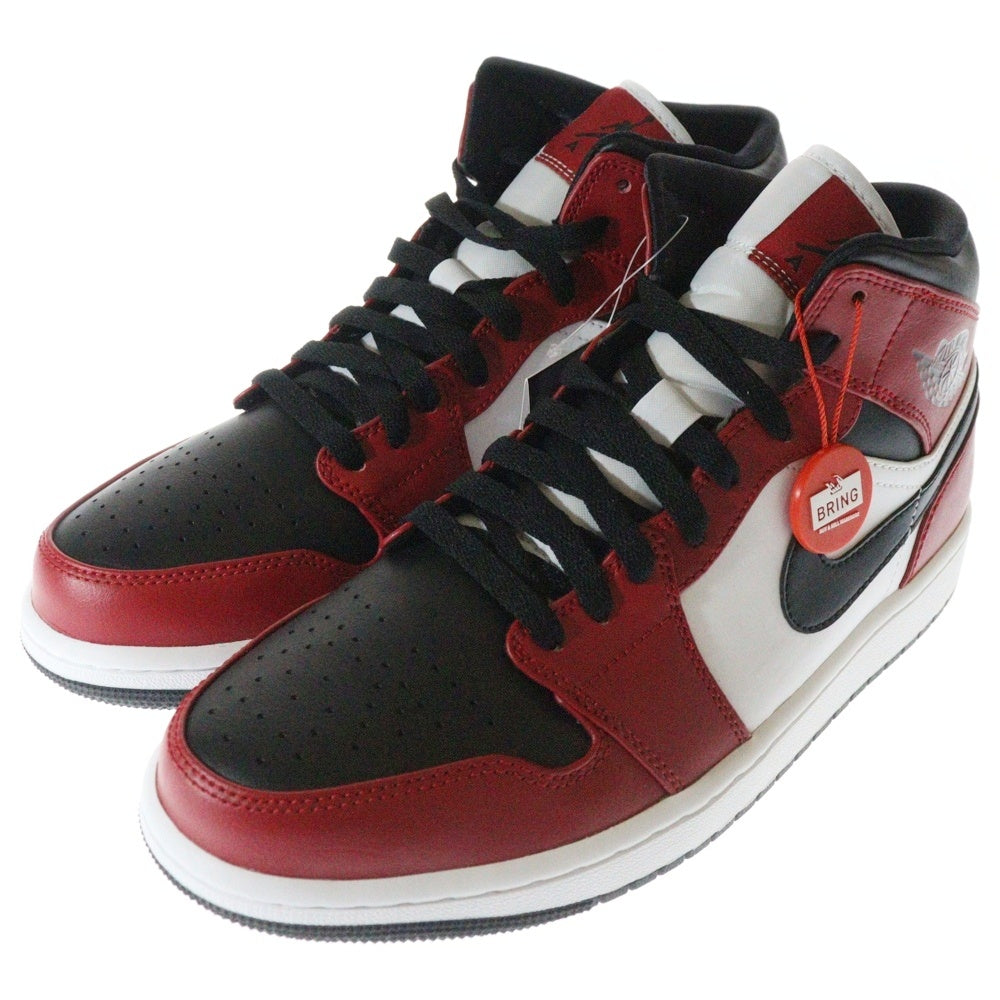 NIKE(ナイキ) AIR JORDAN 1 MID CHICAGO BLACK TOE エアジョーダン1 シカゴ ブラック トゥ つま黒 ミッドカットスニーカー ブラック/ホワイト/レッド US9/27cm 554724-069