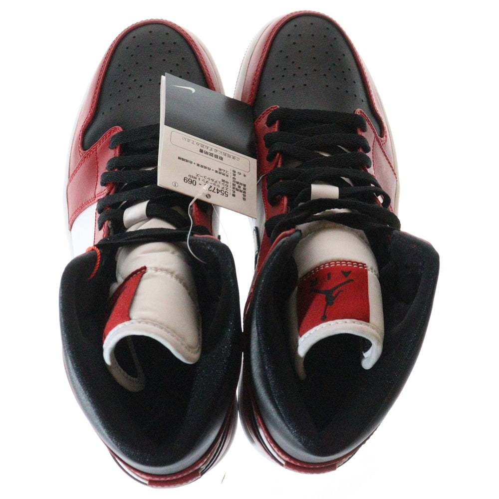 NIKE(ナイキ) AIR JORDAN 1 MID CHICAGO BLACK TOE エアジョーダン1 シカゴ ブラック トゥ つま黒 ミッドカットスニーカー ブラック/ホワイト/レッド US9/27cm 554724-069