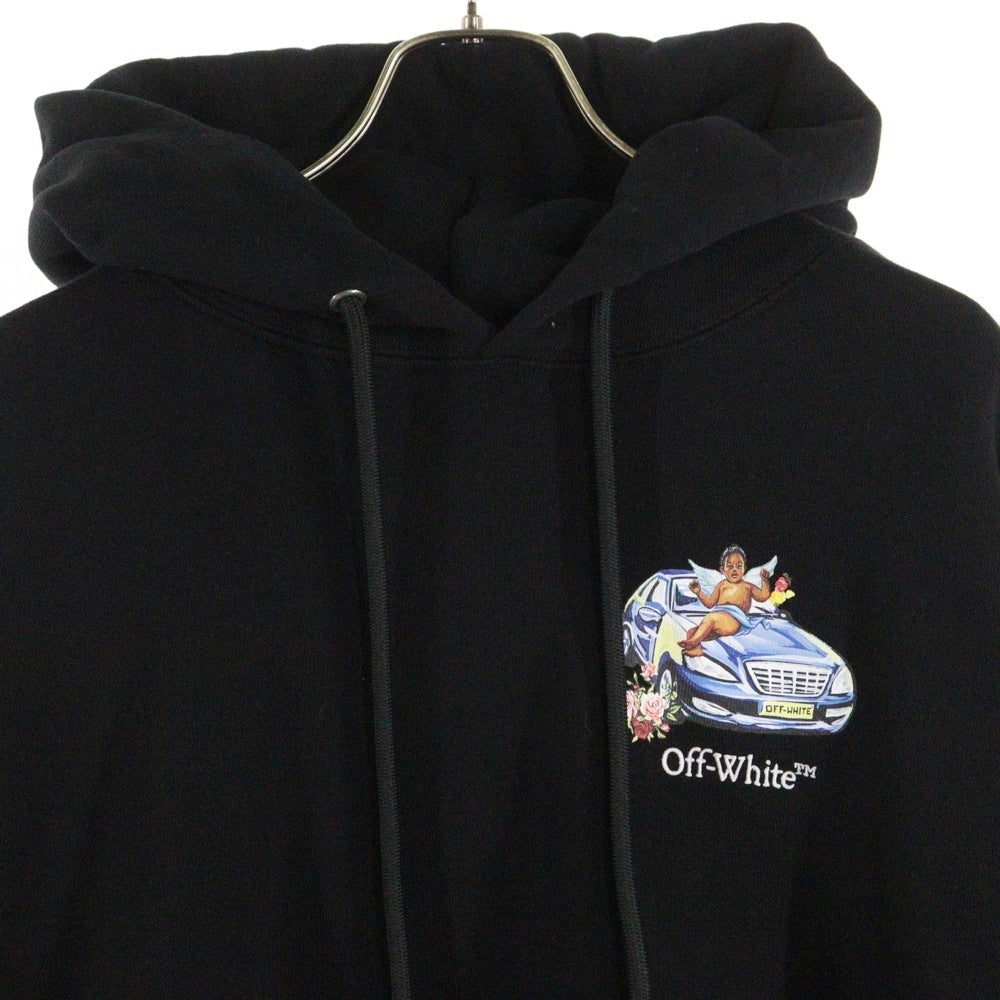 OFF-WHITE(オフホワイト) 25SS BLACK FRESCO ARROW HOODIE ブラックフレスコアロー 両面デザインプリント スウェットプルオーバーパーカー フーディー ブラック OMBB085S25FLE005