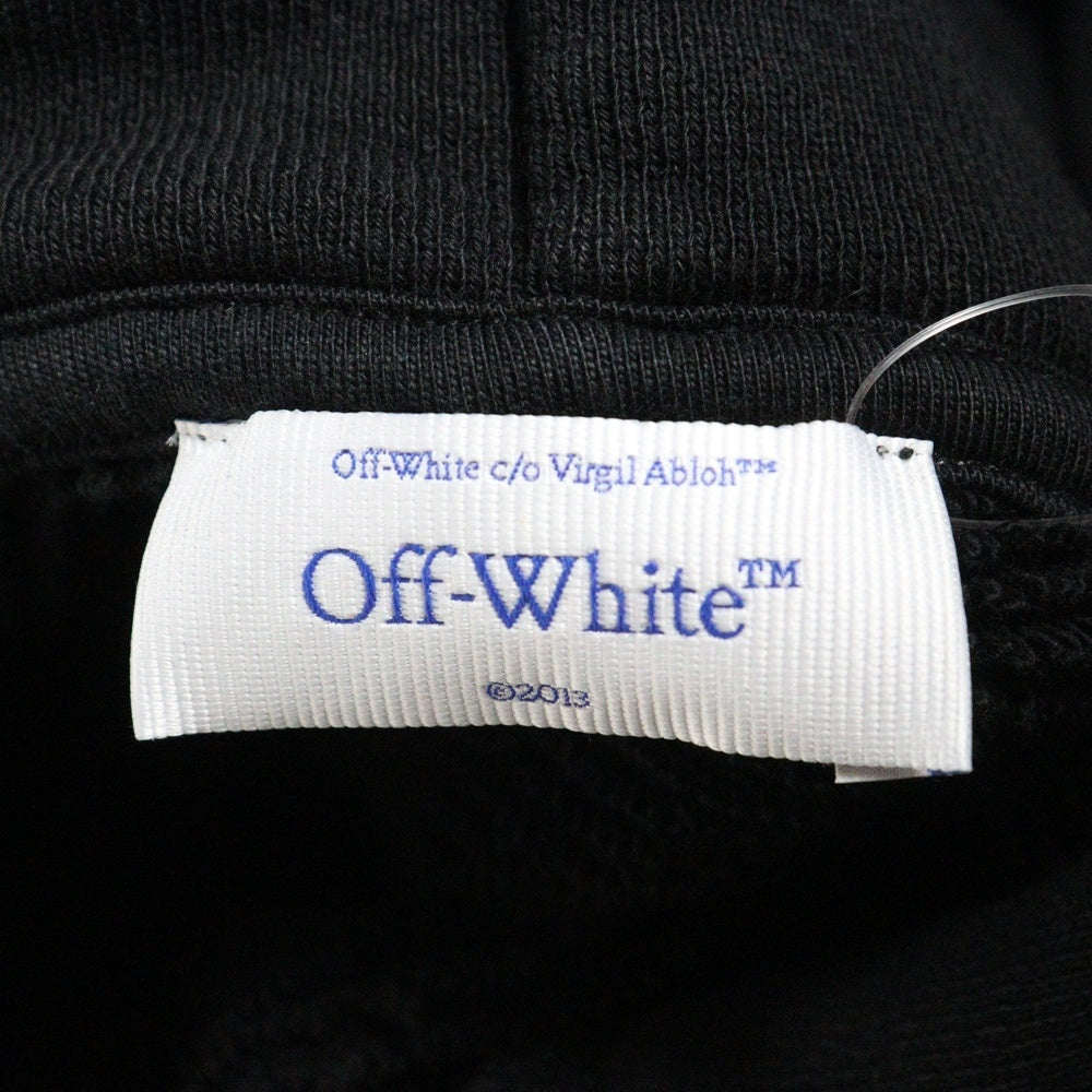 OFF-WHITE(オフホワイト) 25SS BLACK FRESCO ARROW HOODIE ブラックフレスコアロー 両面デザインプリント スウェットプルオーバーパーカー フーディー ブラック OMBB085S25FLE005