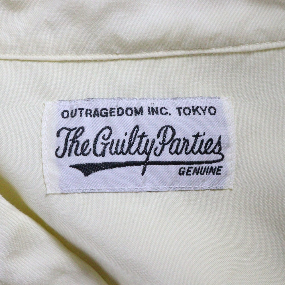 WACKO MARIA(ワコマリア) FIRE SHIRT ファイヤー ロゴプリント オープンカラー半袖シャツ ライトイエロー