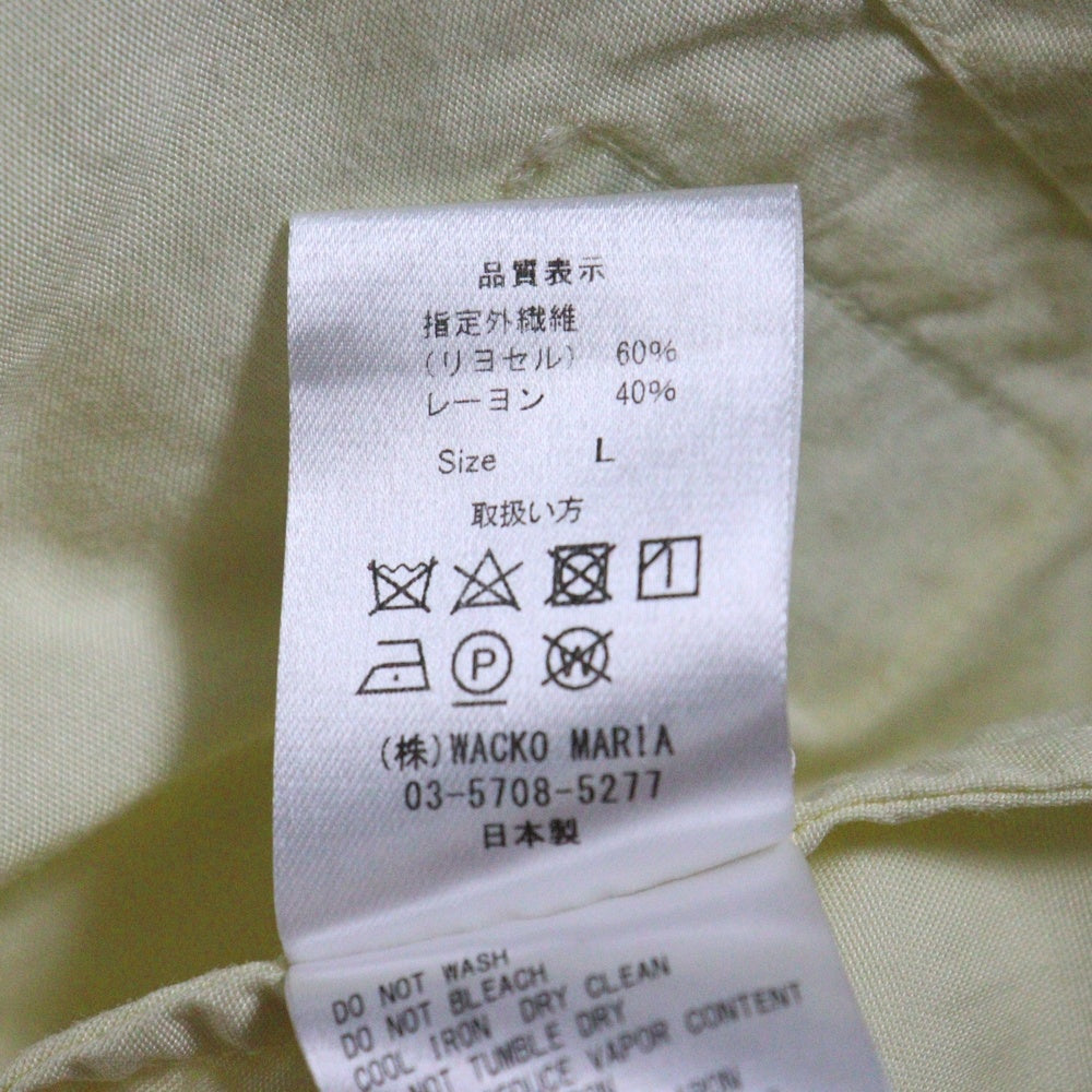 WACKO MARIA(ワコマリア) FIRE SHIRT ファイヤー ロゴプリント オープンカラー半袖シャツ ライトイエロー