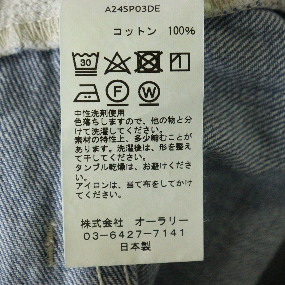 AURALEE(オーラリー) 25SS SELVEDGE FADED LIGHT DENIM PANTS セルヴィッチ フェードライト ジップフライデニムパンツ ブルー A25SP02DE