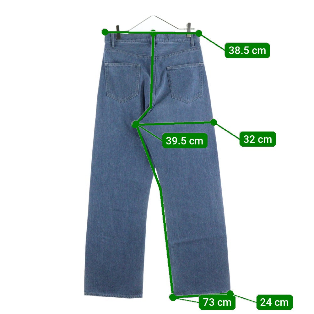 AURALEE(オーラリー) 25SS SELVEDGE FADED LIGHT DENIM PANTS セルヴィッチ フェードライト ジップフライデニムパンツ ブルー A25SP02DE