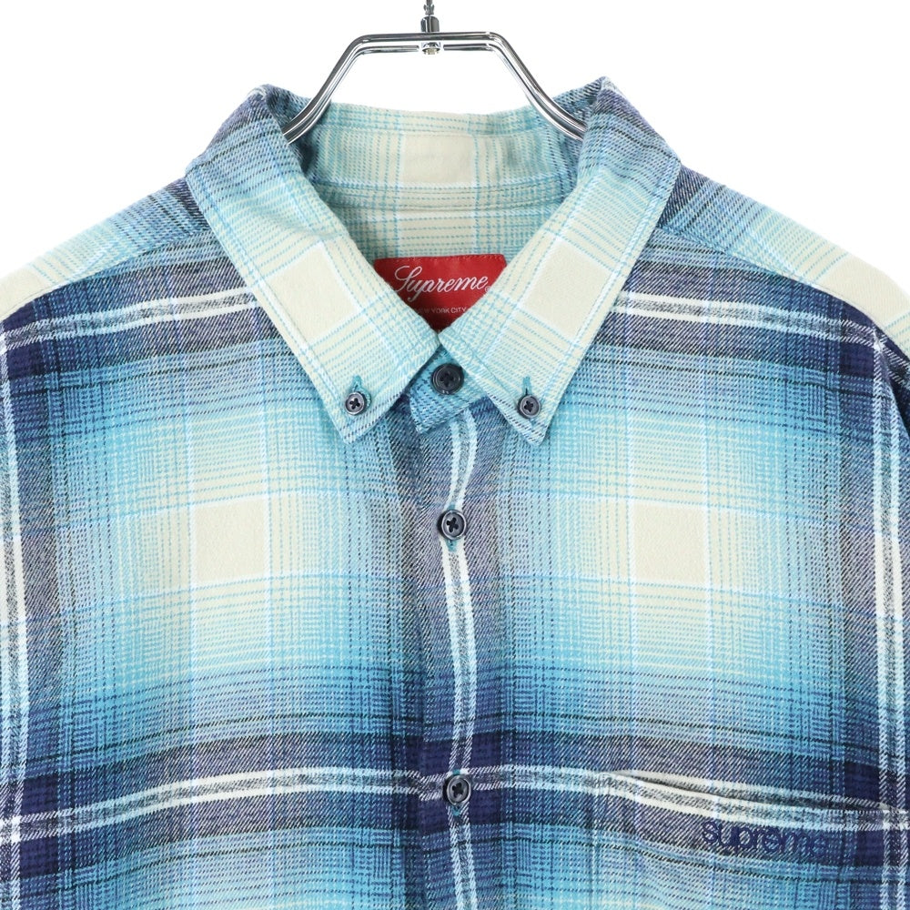 SUPREME(シュプリーム) 23SS Shadow Plaid Flannel Shirt シャドウプレイド 長袖フランネルシャツ ブルー
