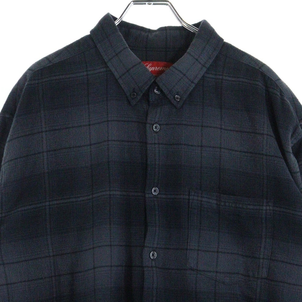 SUPREME(シュプリーム) 23SS Shadow Plaid Flannel Shirt シャドウプレイド 長袖フランネルシャツ ダークグレー
