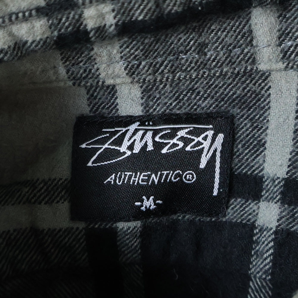 STUSSY(ステューシー) 00S 長袖チェックフランネルシャツ グレー/ブラック