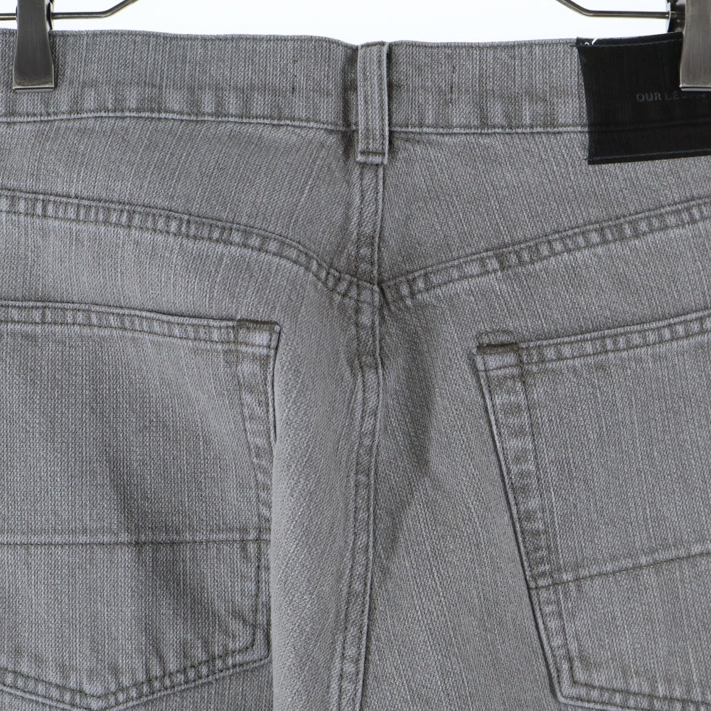 OUR LEGACY(アワーレガシー) 24AW THIRD CUT CONCRETE CHAIN TWILL ヴィンテージ加工 ワイドストレート サードカットジーンズ ジップフライデニムパンツ グレー M4245TC