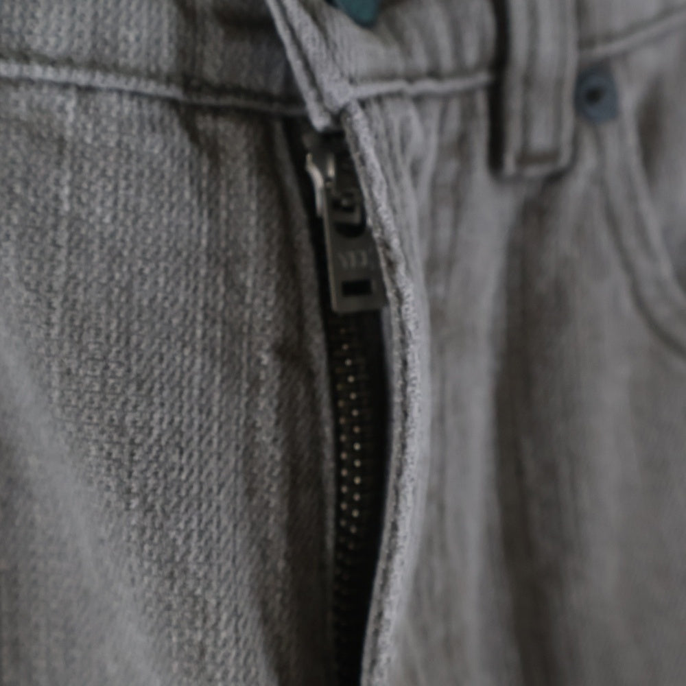 OUR LEGACY(アワーレガシー) 24AW THIRD CUT CONCRETE CHAIN TWILL ヴィンテージ加工 ワイドストレート サードカットジーンズ ジップフライデニムパンツ グレー M4245TC