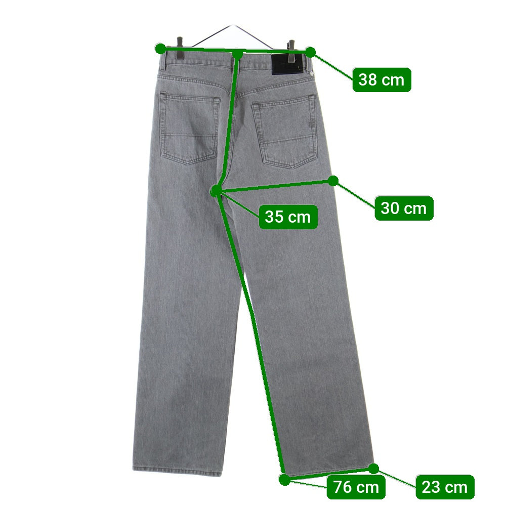 OUR LEGACY(アワーレガシー) 24AW THIRD CUT CONCRETE CHAIN TWILL ヴィンテージ加工 ワイドストレート サードカットジーンズ ジップフライデニムパンツ グレー M4245TC