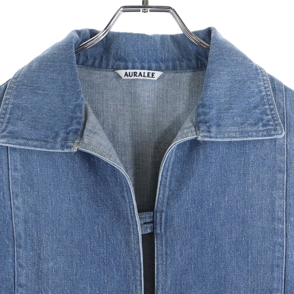 AURALEE(オーラリー) 24SS SELVEDGE FADED LIGHT DENIM P/O SHIRT セルヴィッチ フェード加工 デニムプルオーバーシャツ スキッパーシャツ インディゴ A24SS02DE
