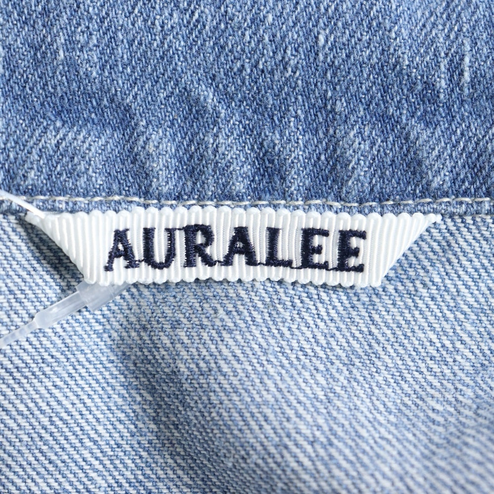 AURALEE(オーラリー) 24SS SELVEDGE FADED LIGHT DENIM P/O SHIRT セルヴィッチ フェード加工 デニムプルオーバーシャツ スキッパーシャツ インディゴ A24SS02DE