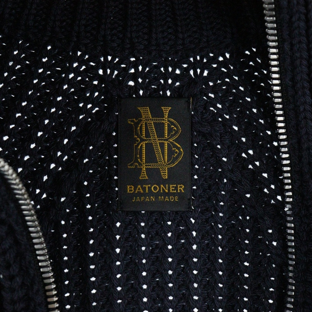 BATONER(バトナ―) 23AW SIGNATURE DRIVERS KNIT シグネチャードライバーズニット ネイビー BN-23FM-033