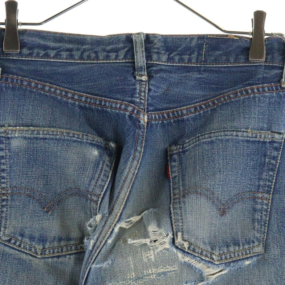 Levi's(リーバイス) 70S VINTAGE 501 BIGE 後期 ボタン裏6 平行ステッチ 紙パッチ レディース ヴィンテージ ボタンフライデニムパンツ インディゴ