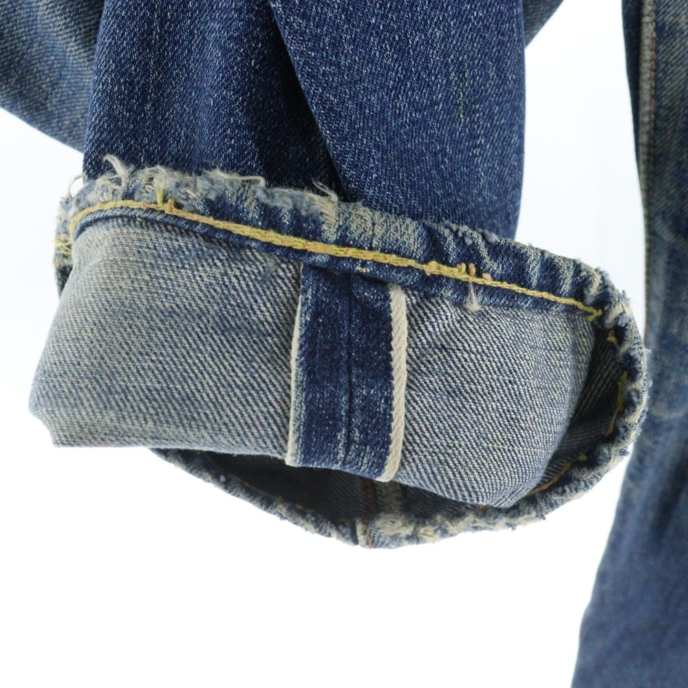 Levi's(リーバイス) 70S VINTAGE 501 BIGE 後期 ボタン裏6 平行ステッチ 紙パッチ レディース ヴィンテージ ボタンフライデニムパンツ インディゴ