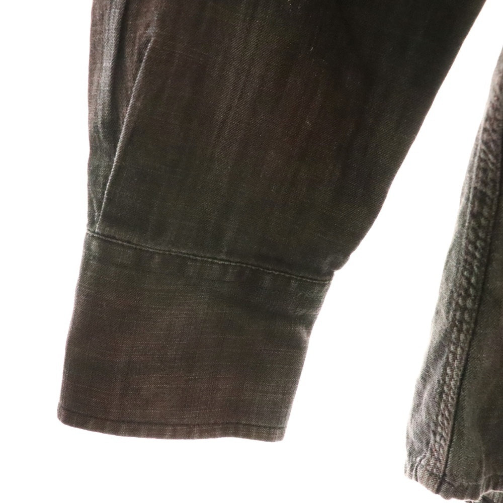 DIESEL(ディーゼル) ダブルフラップポケット 7B オンブレチェック ウエスタン 長袖シャツ グレー/ブラック