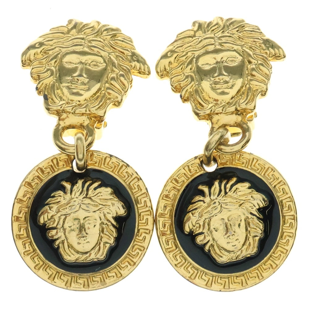 VERSACE(ヴェルサーチ) メデューサモチーフ クリップ式 イヤリング ピアス ゴールド/ブラック/ホワイト